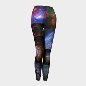 Healing All Across The Galaxy Yoga Leggings - Telescope Design Leggings- Yoga Pants- Women&#39;s Leggings- Festival leggings- Cosmos