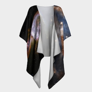 Healing Galaxy Draped Kimono - Festival Clothing - Yoga Clothing - Universe - Galaxy - Stars - High Quality EcoPoly fiber