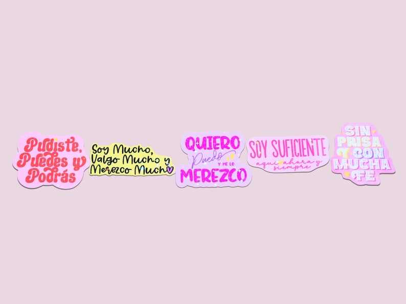 Spanish Affirmation Sticker Set - Holographic - Latina - Si Se Puede - Spanish Motivation - Dichos - Fuerte image 2