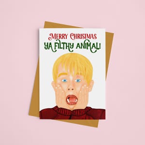 Inicio - Tarjeta de Navidad sola - Tarjeta de Navidad de los 90 - Retro - Feliz Navidad Ya - Sucio - Animal - Tarjeta de Navidad linda - Tarjeta de Navidad divertida