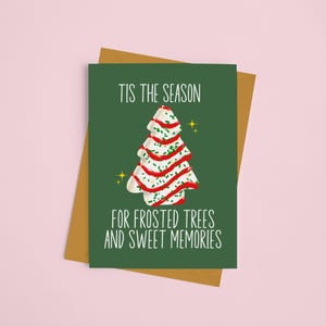 Kerstboomtaartkaart - zoete lekkernij - vakantiedessert - kerstsnacktaart - nostalgie - merry christmas - snackkaart