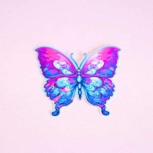 Iridescent Purple Blue Butterfly - Holographic Butterfly - Planner - Kindle - Nature Lover - Water Bottle Decal  - Mariposa