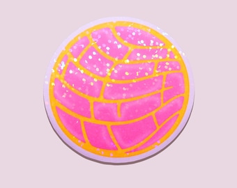 Pink Concha Sticker - Mexican Snack - Holographic