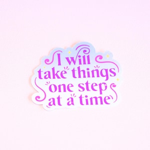 Eén stap tegelijk sticker - motiverend - autosticker - bevestigingssticker - inspirerende sticker - spiegelsticker - aanmoediging - Kindle