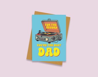For The Record You're The Best Dad - Fathers Day Card - Funny Card For Dad