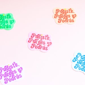 Pack d'autocollants colorés Pudiste Puedes Y Podras - Affirmation espagnole - Holographique - Si Se Puede - Motivation espagnole - Dichos - Fuerte