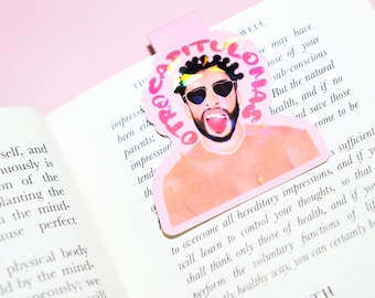 Bad Bunny Holographic Bookmark - Book Gifts - Magnetic Bookmark