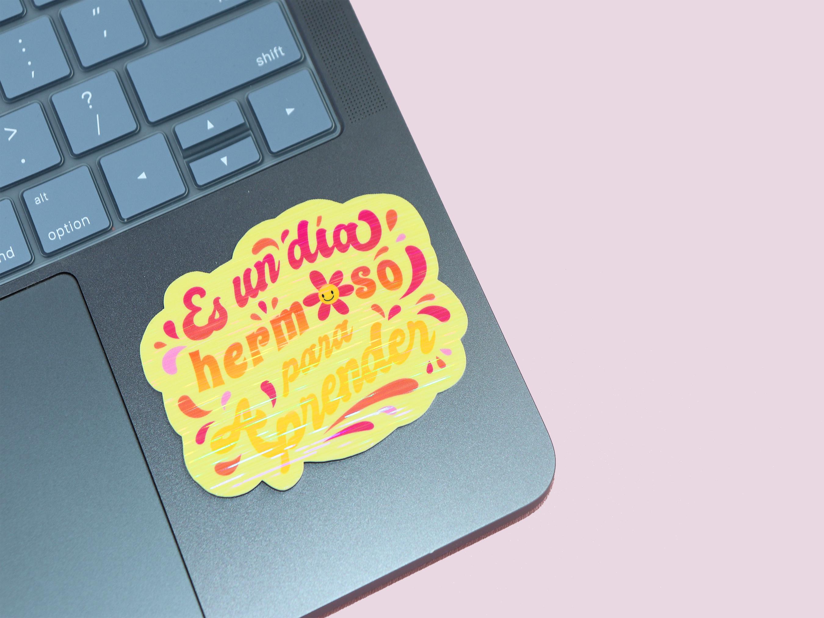 Holographic Aprender Sticker - Maestra Sticker - Un Dia A La Vez - Etsy