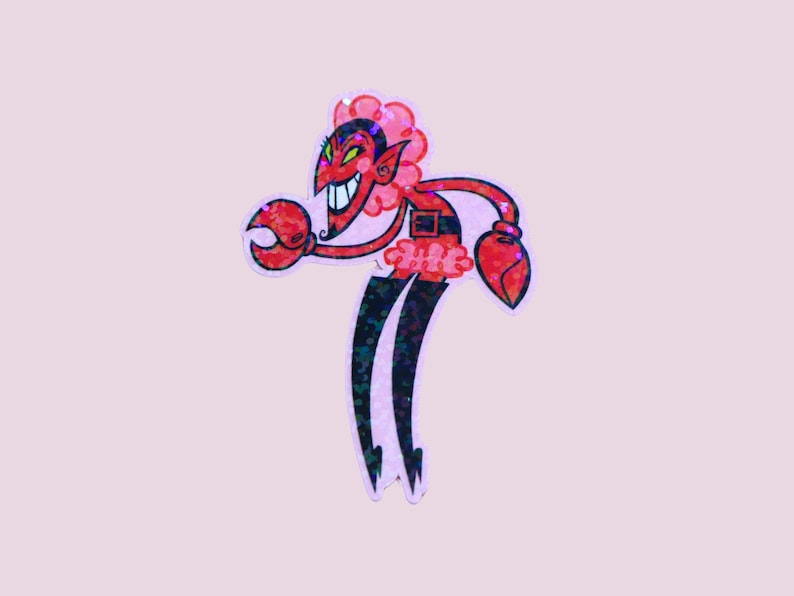 Retro Evil Villain Sticker - Dark Aesthetic Cartoon - Chaotic Energy - Nostalgic Cartoon Sticker - 90s Cartoon - Old School Cartoons image 2