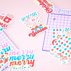 Paquete de pegatinas holográficas de Navidad - Tis the Season - Regalo de Navidad - Vinyl Glitter