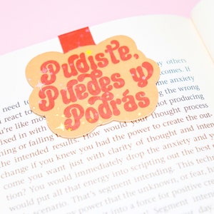 Bladwijzer Pudiste Puedes Y Podras - oranje - boekcadeaus - holografische boekenlegger