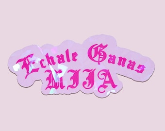 Echale Ganas Mija Magenta Holographic Sticker - Latina Sticker - Kindle Sticker - Mexican - Motivational - Inspirational - Latinx Decal
