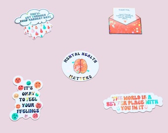 Mental Health Sticker Pack - Positivity Sticker - Feelings Sticker -  Anxiety Sticker - Motivational Inspirational - Everything is OK