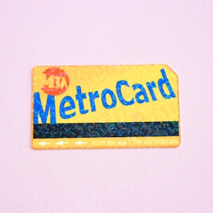 Adesivo de cartão do metrô de NYC - à prova d'água - Adesivo New Yorker - Decalque Big Apple - Holográfico - Adesivo de Nova York - Eu amo Nova York - Diário