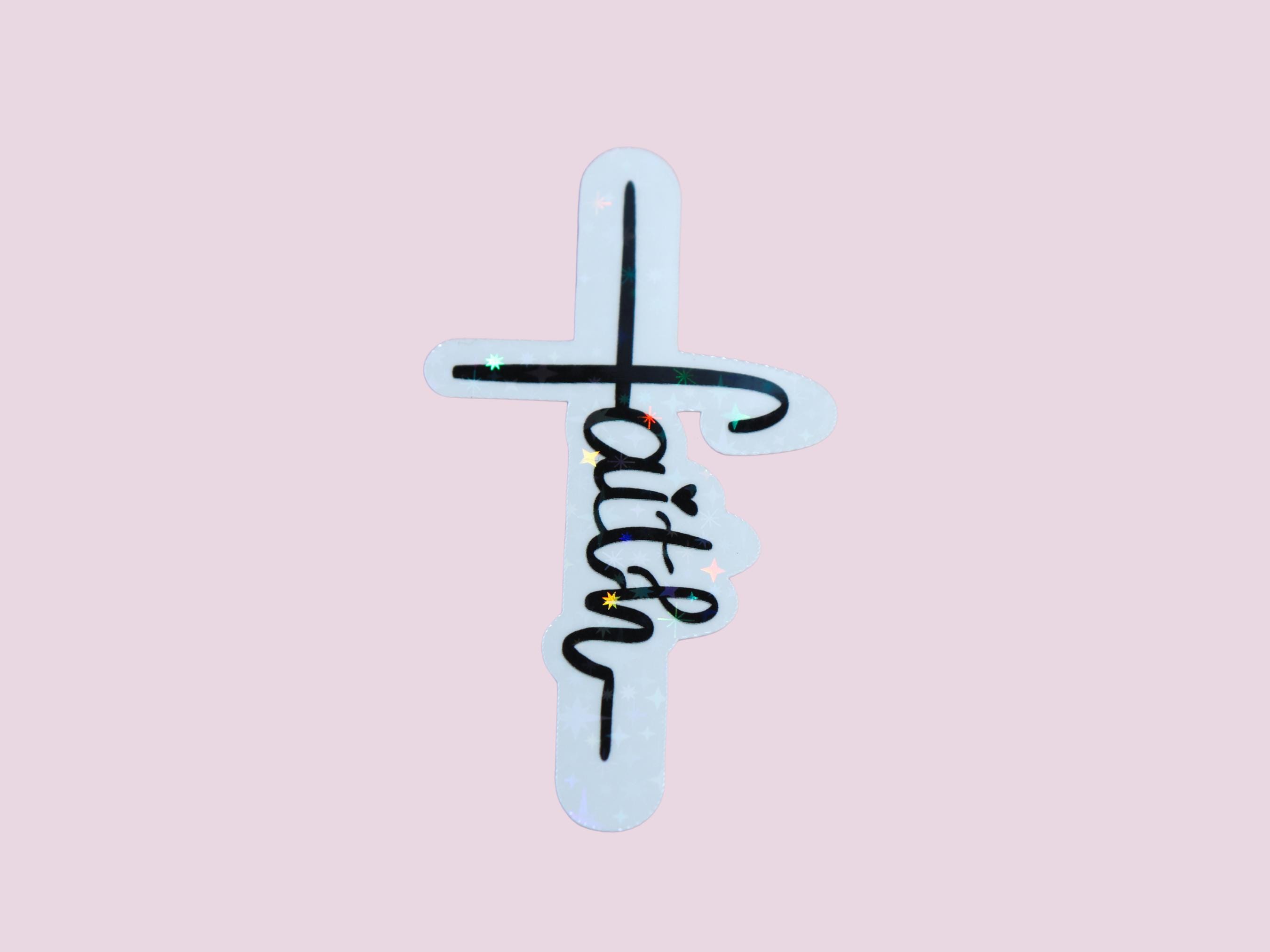 Faith Cross Vinyl Sticker - Bible Sticker - Waterproof Sticker ...