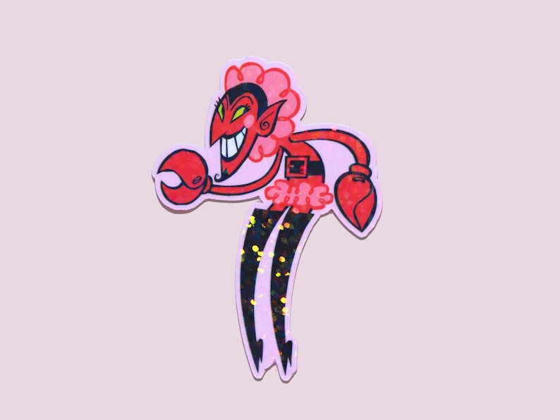 Retro Evil Villain Sticker - Dark Aesthetic Cartoon - Chaotic Energy - Nostalgic Cartoon Sticker - 90s Cartoon - Old School Cartoons image 1