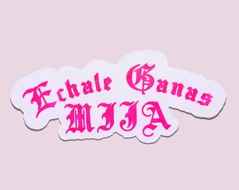 Echale Ganas Mija Pink Holographic Sticker - Latina Sticker - Kindle Sticker - Mija Stickers - Mexicana - Spanish Motivational - Latinx Art