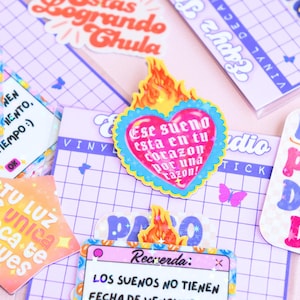 Espagnol Affirmation Sticker Set 2 - Holographique - Latina - Si Se Puede - Motivation - Dichos - Fuerte - Echale Ganas - Self Affirmation Love