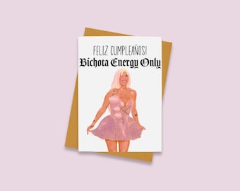 Reggaeton Latina Feliz Cumpleanos Card - Happy Birthday - Queen - Latinx - Latina Card - Spanglish Card - Spanish Birthday Card