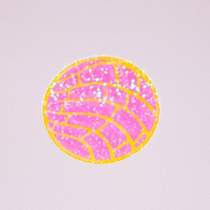 Pink Concha Sticker - Mexican Snack - Holographic