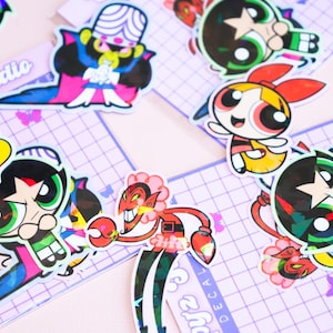 Powerpuff Girls Stickers - Holographic Mojo Jojo - 90s Cartoon - Cartoon - Girl Power - Nostalgia Decal - Nostalgic Sticker - 90s Kids