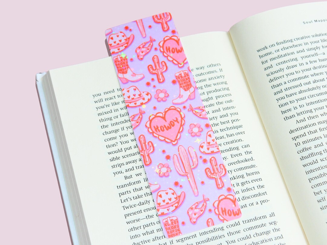 Pink Western Holographic Bookmark - Cowgirl - Cowboy - Sparkle Glitter ...