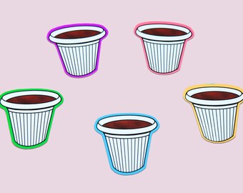 Bunter Cortadito Aufkleber - Miami Aufkleber - 305 - Colada - Kaffeeliebhaber - Espresso