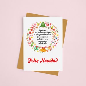 Feliz Navidad Card - Carte de Noël espagnole - Carte de vœux en espagnol - Tarjeta Navideña - Carte de Noël Latinx - Vierge à l'intérieur