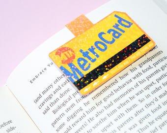 NYC Metro Card Bookmark - Magnetic - New Yorker - Big Apple BM - Holographic - New York - I Love New York - Subway - Book Lover Gifts - NYC