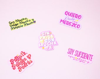 Spanish Affirmation Sticker Set - Holographic - Latina - Si Se Puede - Spanish Motivation - Dichos - Fuerte