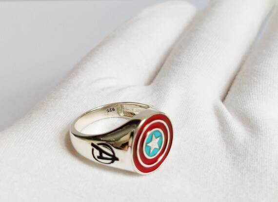 Solid Silver Handmade Avenger Ring Silver Solid Silver Captain Marvel Ring Avenger Jewelry Etsy