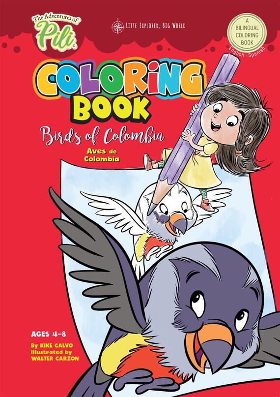 Download Instant Pdf Download Bilingual Coloring Book Birds Of Etsy