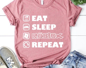 Eat Sleep Roblox Etsy - eat sleep roblox repeart roblox game kids t shirt teepublic