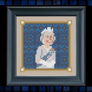 History Minis No. 21 - Queen Elizabeth II Cross Stitch - Cross Stitch PDF Pattern - History Cross Stitch