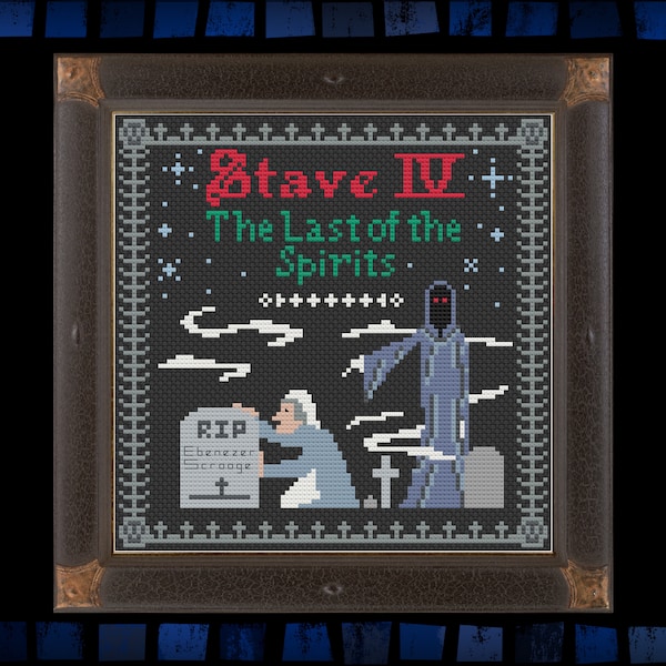 A Christmas Carol Cross Stitch - Stave IV: The Last of the Spirits - Cross Stitch PDF Pattern - Holiday Cross Stitch