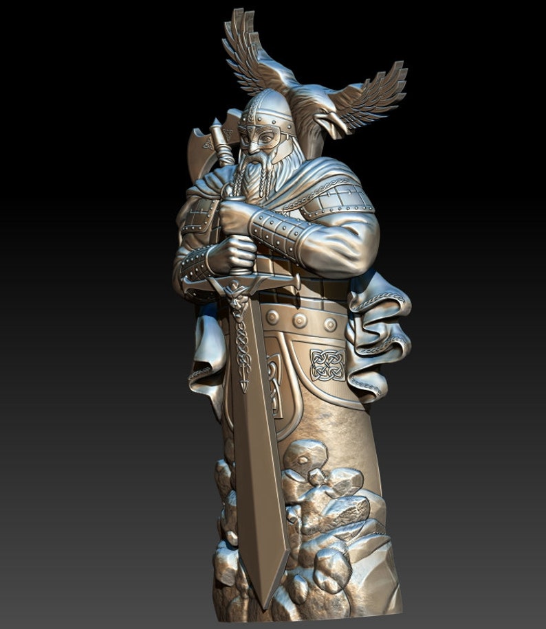 Modelo 3D STL Viking Con Espada Para CNC Router Aspire Artcam Etsy