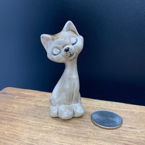 Anthropomorphic kitty cat midcentury ceramic figurine