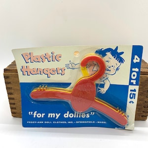 Vintage Doll Hangers Peggy Ann NOS Red Yellow Original Package of 4 unused unopened