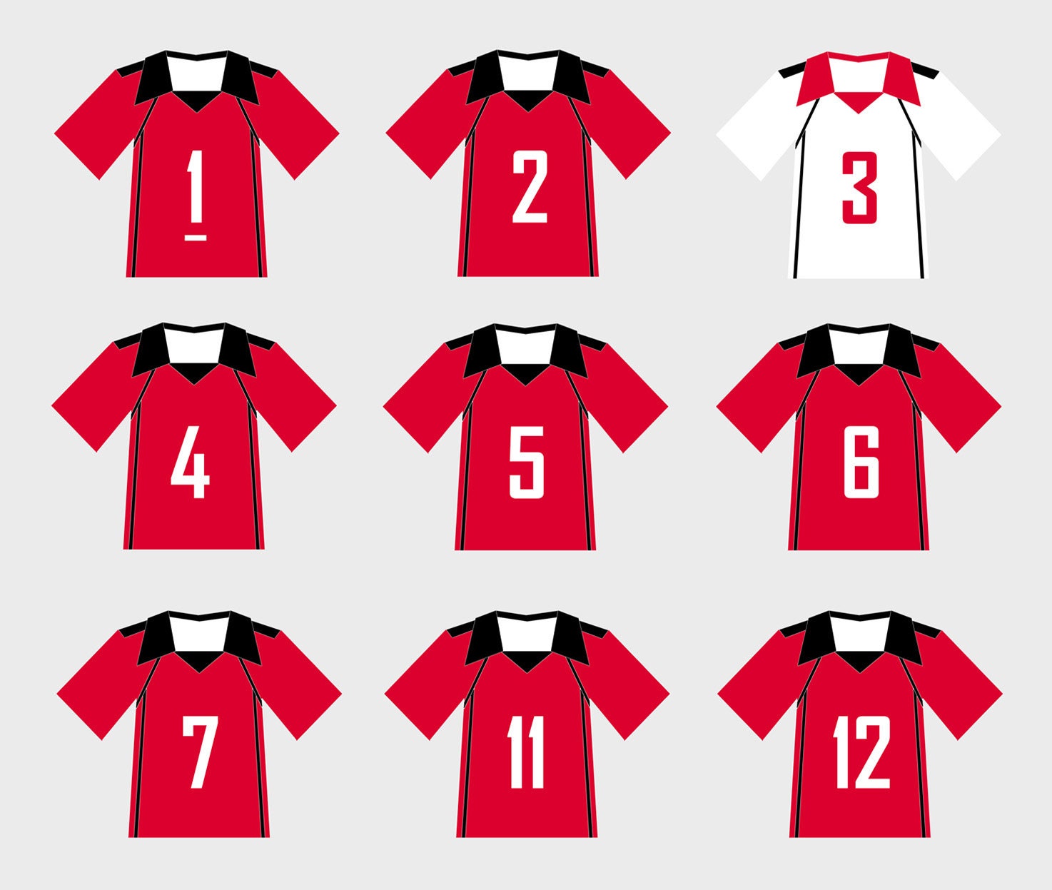 Haikyuu Team Jersey Sticker Sheets Etsy