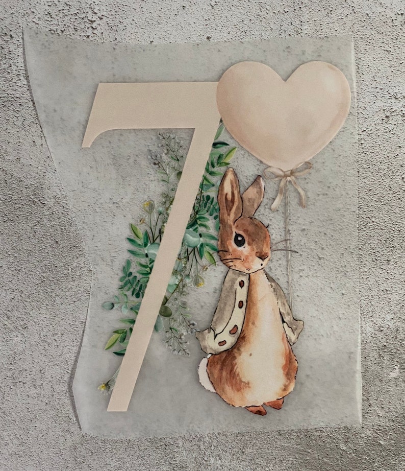 CUSTOM DTF Neutral Bunnies Numbers 1 9 Make Your Own Clothing Iron on