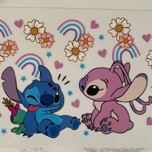Angel & Pink Stitch Stickers Favors Gift Bag Labels 3.75 x 4.75 -12 pcs