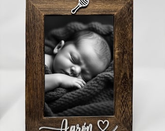 Personalized Baby Photo Frame Personalized Newborn Gift Baby Shower Keepsake Gift for New Parents Baby Picture Frame Nursery Decor