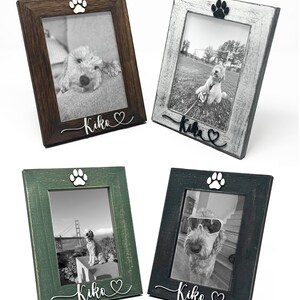 Pet Picture Frame with Name Custom Dog Photo Frame Cat Paw Print Frame Personalized Pet Gift for Pet Owners Pet Memorial Keepsake