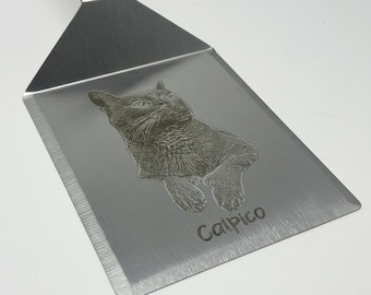 Personalized Cat Memorial Spatula — Engraved Kitchen Tool for Cat Mom