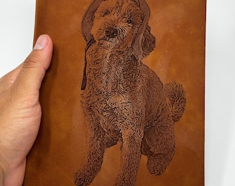 Pet Engraved Faux Leather Notebook Gift Keepsake for Dog Lovers Cat Lovers