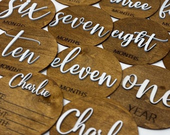 Personalized Baby Announcement Wood Slices | Newborn Photo Prop