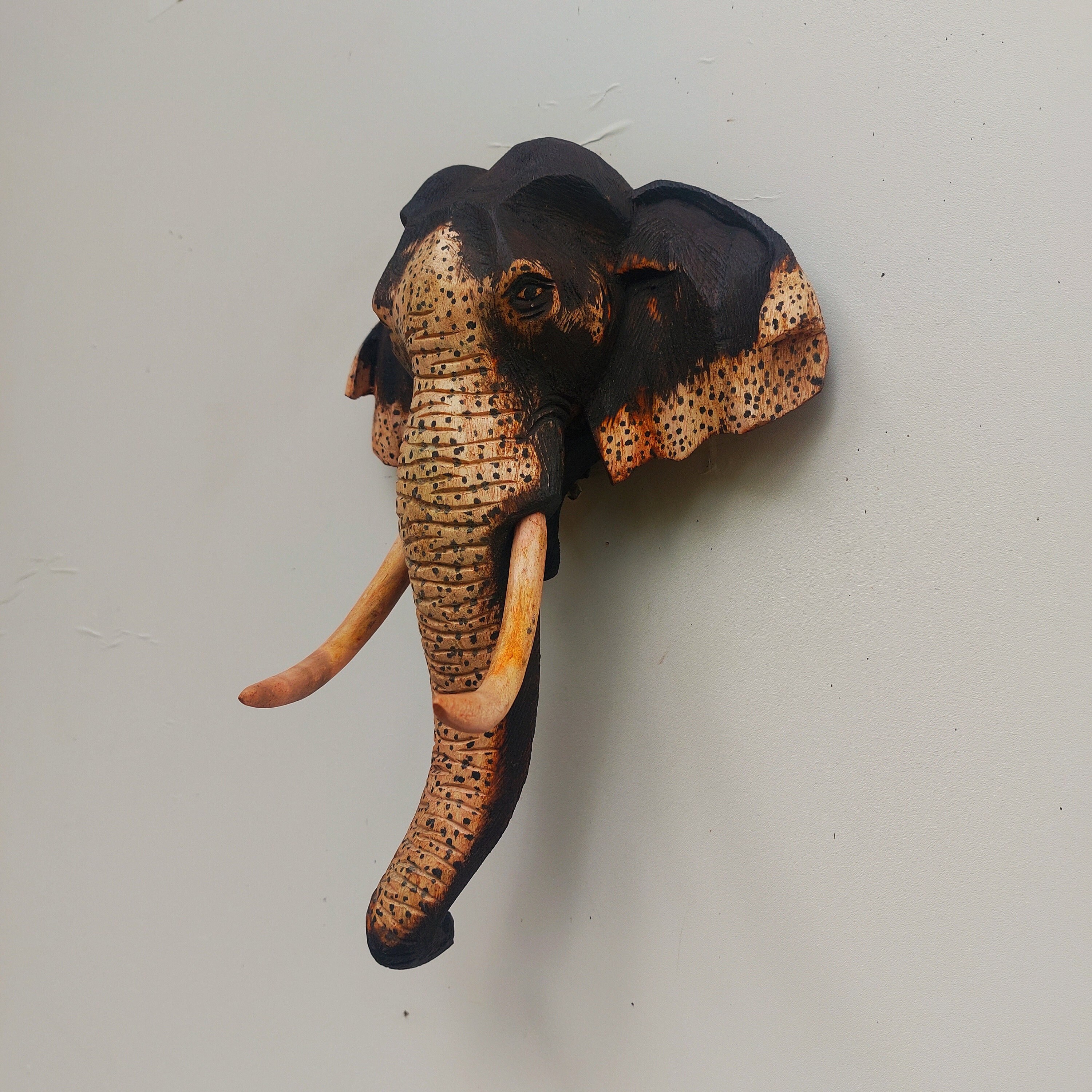 Hanging Elephant Head Wall Mount Elephant Wall Mount African Wood Elephant Head Wall Hanging