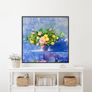 bouquet still life painting on canvas, colorful floral oil painting, original flower painting, floral wall art, gift for her