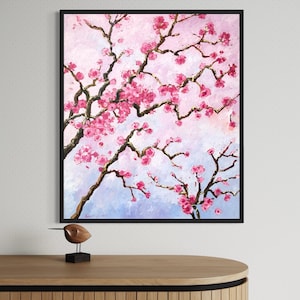 Kirschblüte Ölgemälde auf Leinwand: Frühlingsgarten Wandkunst