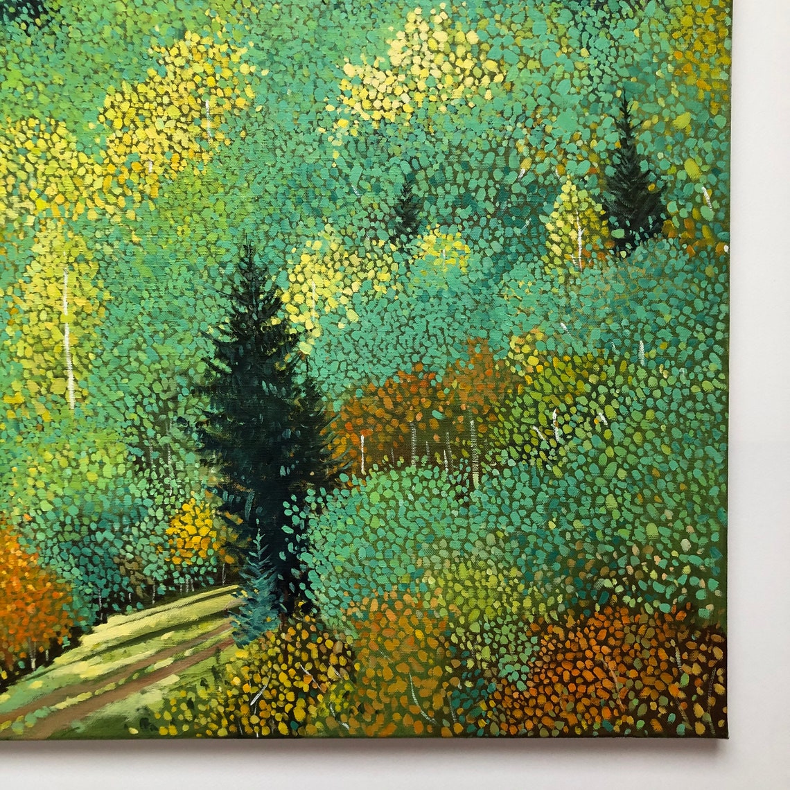 Large Wall Art Landscape Painting Green Oil Painting Etsy